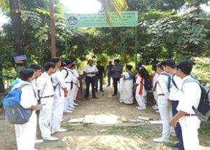 Demonstration of medicinal plant garden to the students of the Sankardev School, Beltola on 4th Nov. 2023